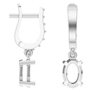 Accented Drop Earrings - Oval 6x4mm