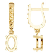 Accented Drop Earrings - Oval 6x4mm