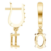 Accented Drop Earrings - Oval 6x4mm