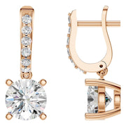 Accented Drop Earrings - Round 6.75mm