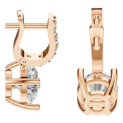Accented Drop Earrings - Round 6.75mm