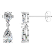 Two Stone Earrings - Pear 8x5mm