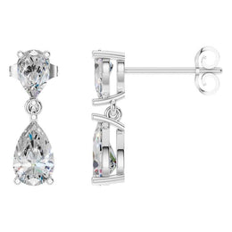 Pear Two Stone Earrings