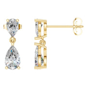 Two Stone Earrings - Pear 8x5mm