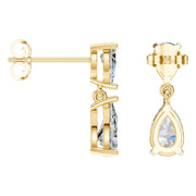 Two Stone Earrings - Pear 8x5mm