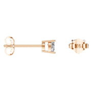 Solitaire Stud Earrings - Heart 4mm