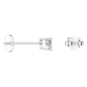 Solitaire Stud Earrings - Heart 4mm