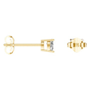 Solitaire Stud Earrings - Heart 4mm