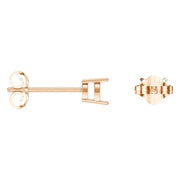 Solitaire Stud Earrings - Heart 4mm