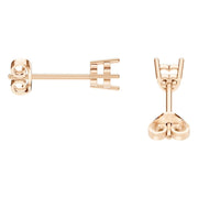 Solitaire Stud Earrings - Heart 4mm