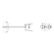 Solitaire Stud Earrings - Heart 4mm