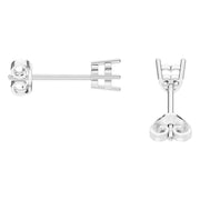 Solitaire Stud Earrings - Heart 4mm