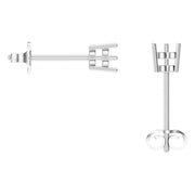 Solitaire Stud Earrings - Heart 4mm