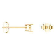 Solitaire Stud Earrings - Heart 4mm