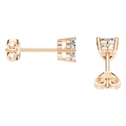 Solitaire Stud Earrings - Heart 5mm