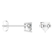 Solitaire Stud Earrings - Heart 5mm