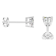 Solitaire Stud Earrings - Heart 5mm