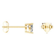 Solitaire Stud Earrings - Heart 5mm