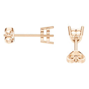 Solitaire Stud Earrings - Heart 5mm