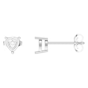 Solitaire Stud Earrings - Heart 5mm