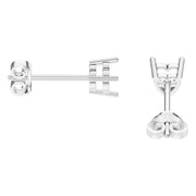 Solitaire Stud Earrings - Heart 5mm