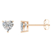 Solitaire Stud Earrings - Heart 6mm