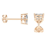 Solitaire Stud Earrings - Heart 6mm