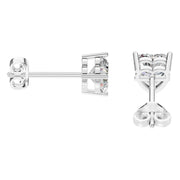 Solitaire Stud Earrings - Heart 6mm