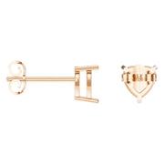 Solitaire Stud Earrings - Heart 6mm