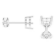 Solitaire Stud Earrings - Heart 6mm
