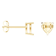 Solitaire Stud Earrings - Heart 6mm