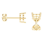 Solitaire Stud Earrings - Heart 6mm
