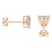 Solitaire Stud Earrings - Heart 6.5mm