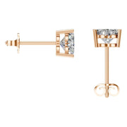 Solitaire Stud Earrings - Heart 6.5mm