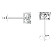 Solitaire Stud Earrings - Heart 6.5mm