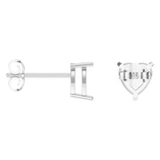 Solitaire Stud Earrings - Heart 6.5mm