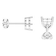 Solitaire Stud Earrings - Heart 6.5mm