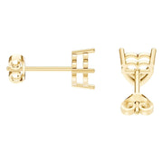 Solitaire Stud Earrings - Heart 6.5mm