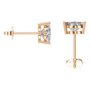 Solitaire Stud Earrings - Heart 7mm