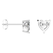 Solitaire Stud Earrings - Heart 7mm