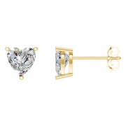Solitaire Stud Earrings - Heart 7mm