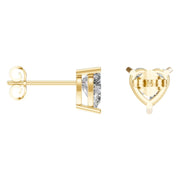 Solitaire Stud Earrings - Heart 7mm