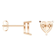 Solitaire Stud Earrings - Heart 7mm