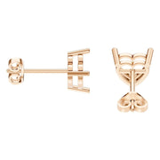 Solitaire Stud Earrings - Heart 7mm