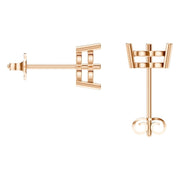 Solitaire Stud Earrings - Heart 7mm