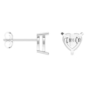 Solitaire Stud Earrings - Heart 7mm