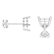 Solitaire Stud Earrings - Heart 7mm
