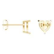 Solitaire Stud Earrings - Heart 7mm