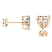 Solitaire Stud Earrings - Heart 8mm