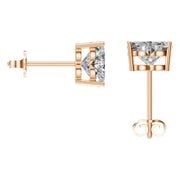 Solitaire Stud Earrings - Heart 8mm